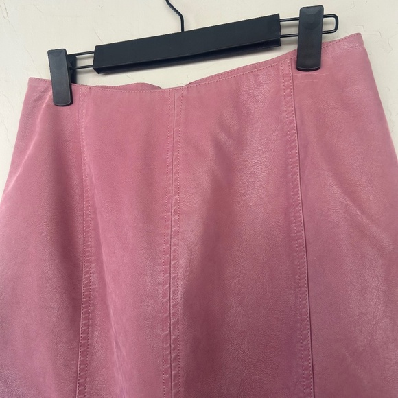 Free People NWT Pressed Flowers Short Skirt Rose Pink Vegan Suede Size 4 - Picture 4 of 11